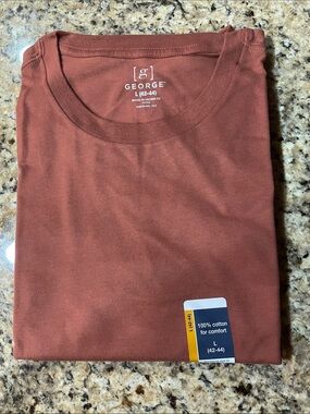 George Men's Short Sleeve Crewneck T-Shirt — Rust Brown